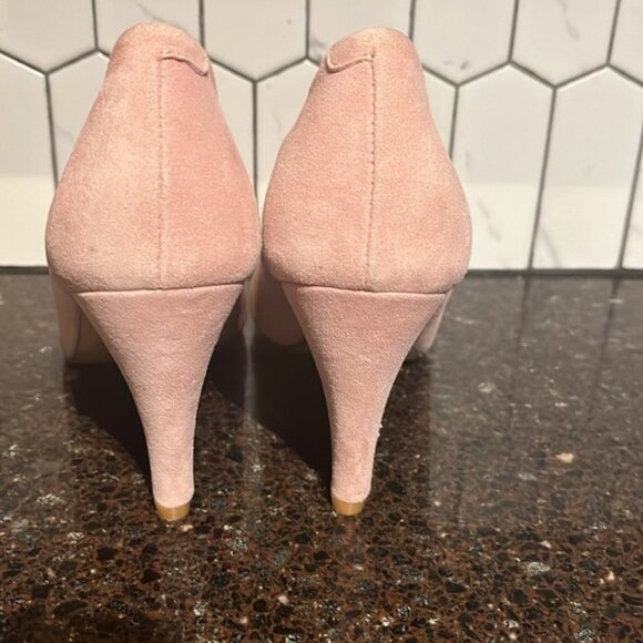 Next Leather faux suede size 6.5 pastel pink high heelspointed toe - Picture 5 of 7